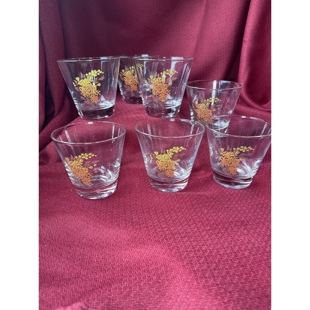Set of 7 Vintage On The Rocks Glasses